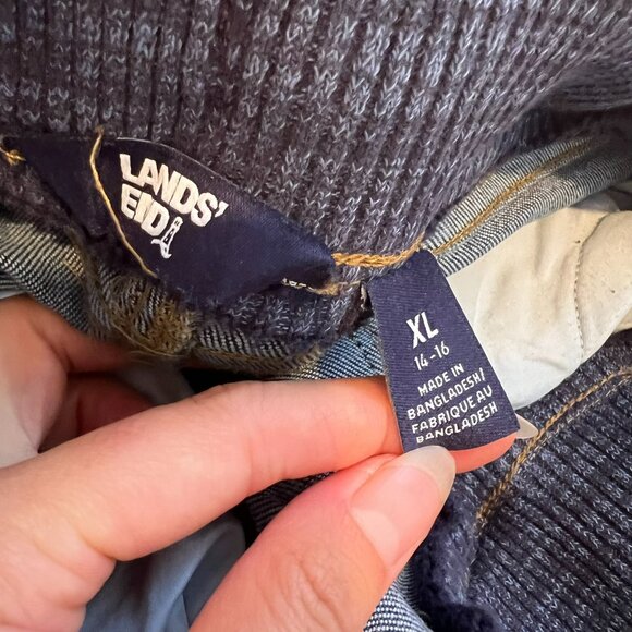 EUC Lands' End Boys Iron Knee Stretch Pull On Elastic Waist Denim Jeans XL 14-16 - Picture 3 of 5